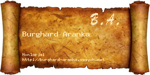 Burghard Aranka névjegykártya